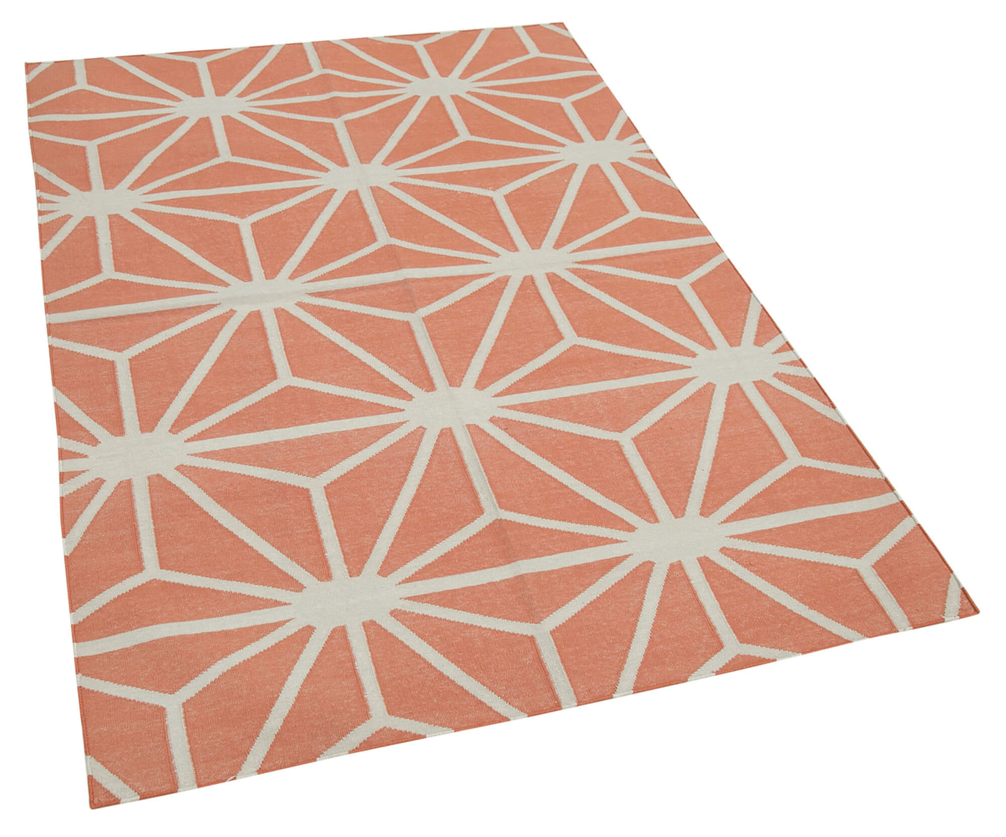 4x5 Orange Dhurrie Rug - 32506