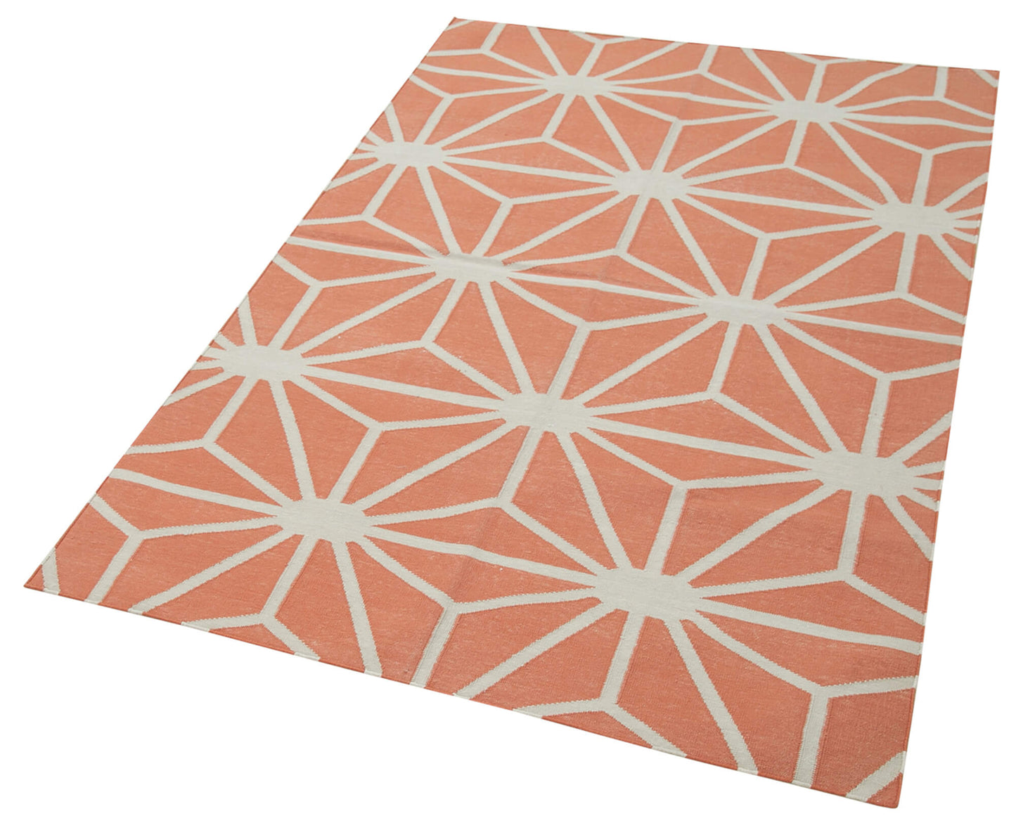 4x5 Orange Dhurrie Rug - 32506