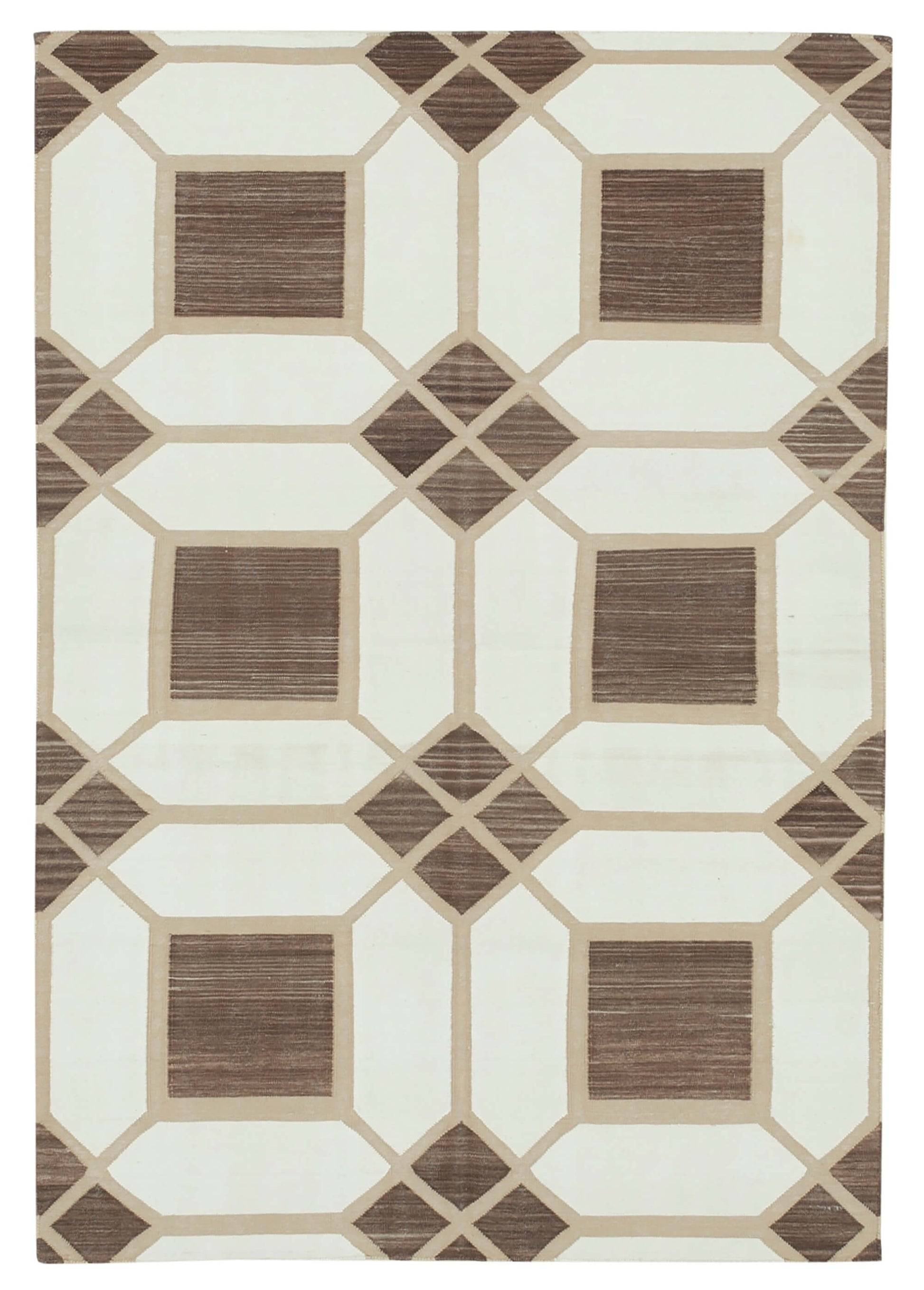 4x5 Beige Dhurrie Rug - 32508