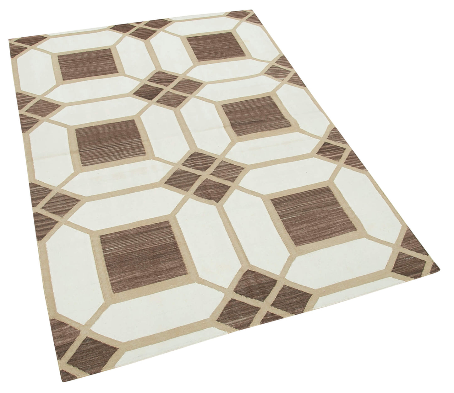 4x5 Beige Dhurrie Rug - 32508