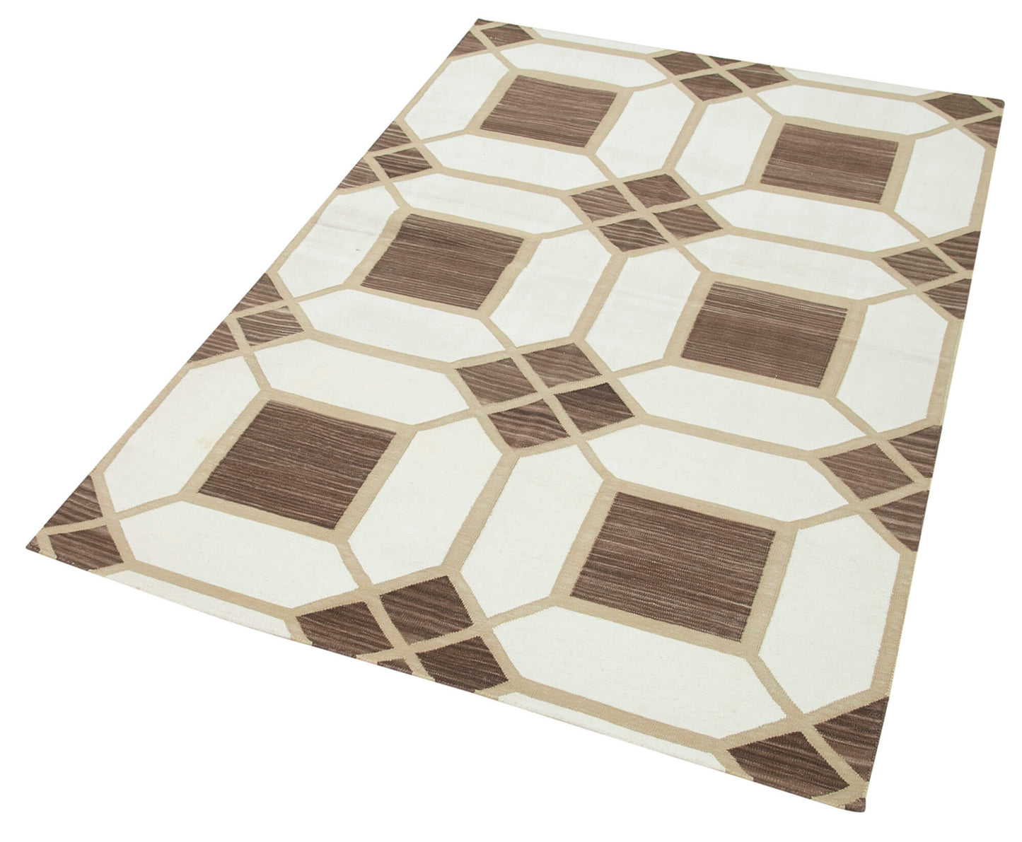 4x5 Beige Dhurrie Rug - 32508