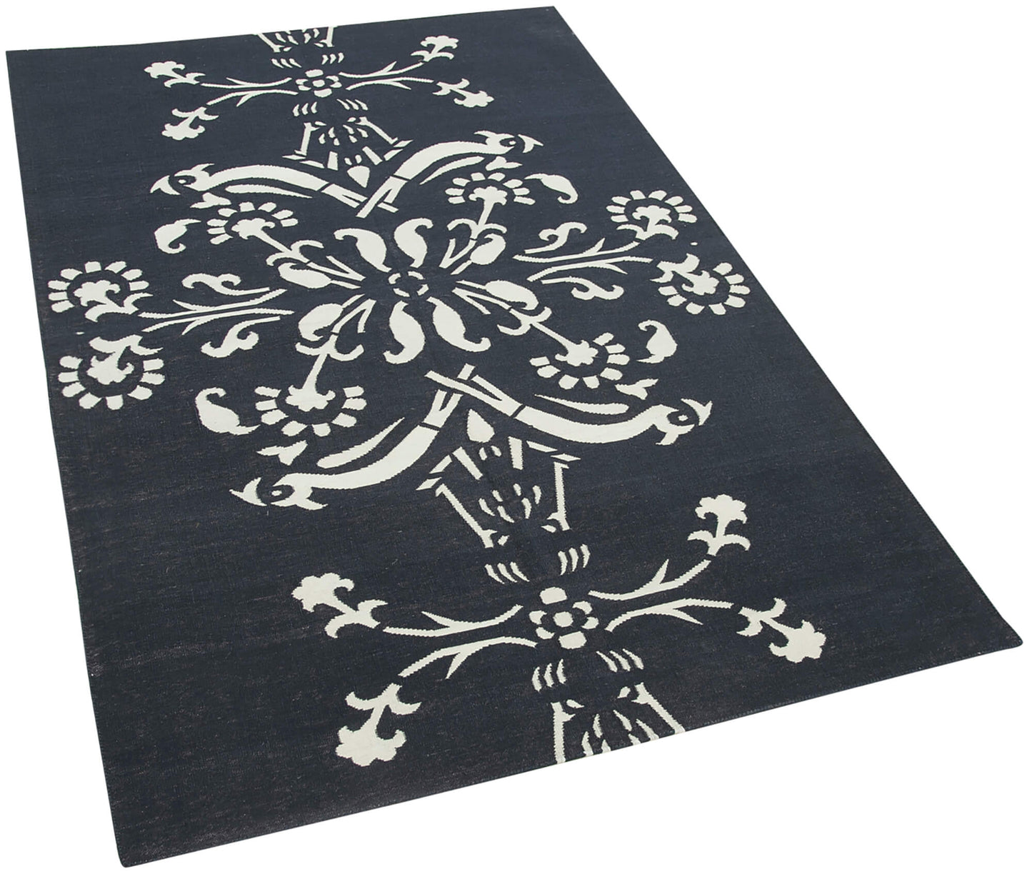 4x6 Black Dhurrie Rug - 32516