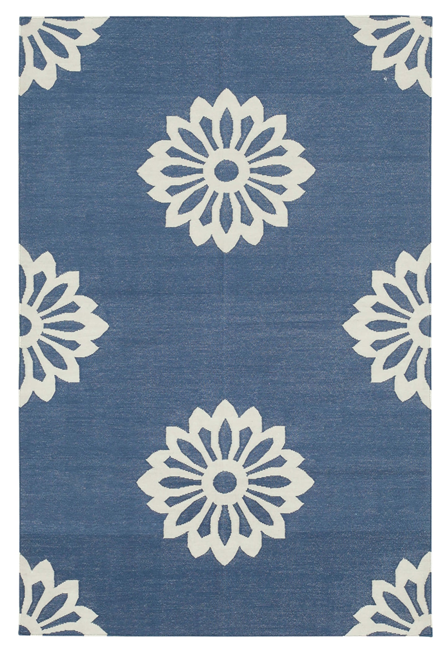 4x5 Blue Dhurrie Rug - 32519