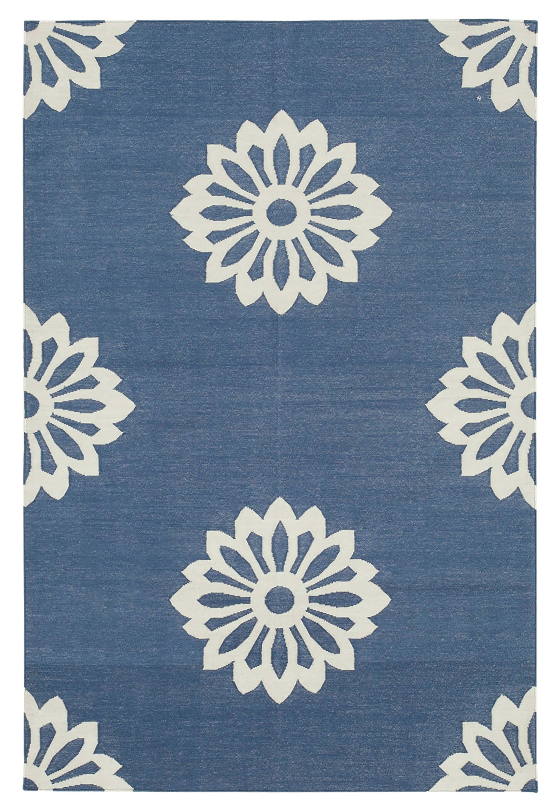 4x5 Blue Dhurrie Rug - 32519