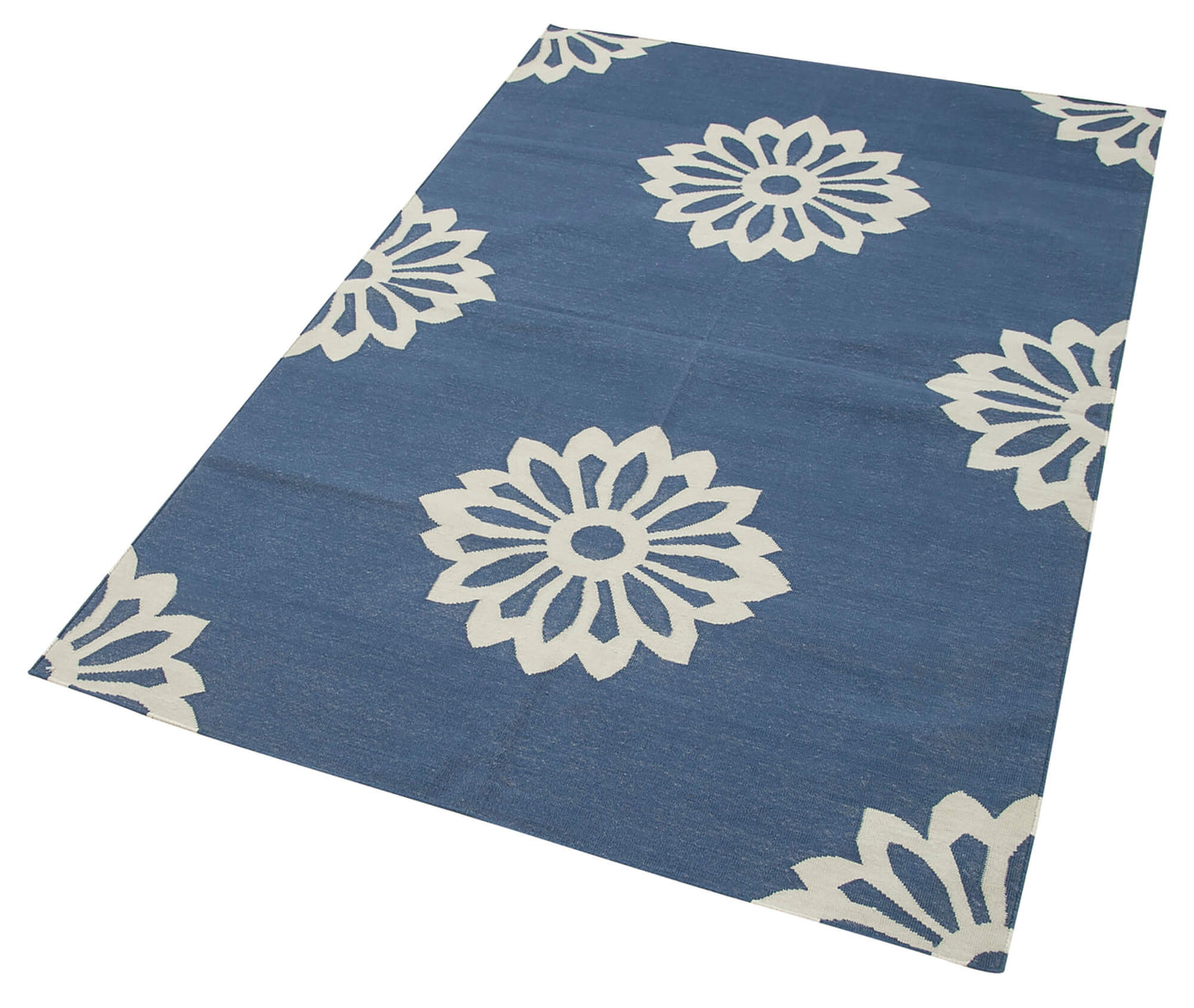 4x5 Blue Dhurrie Rug - 32519