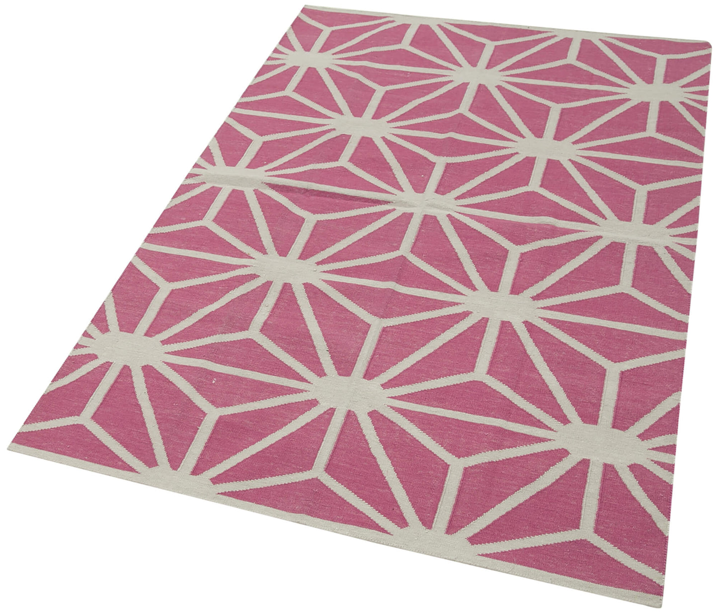 4x5 Fuchsia Dhurrie Rug - 32545