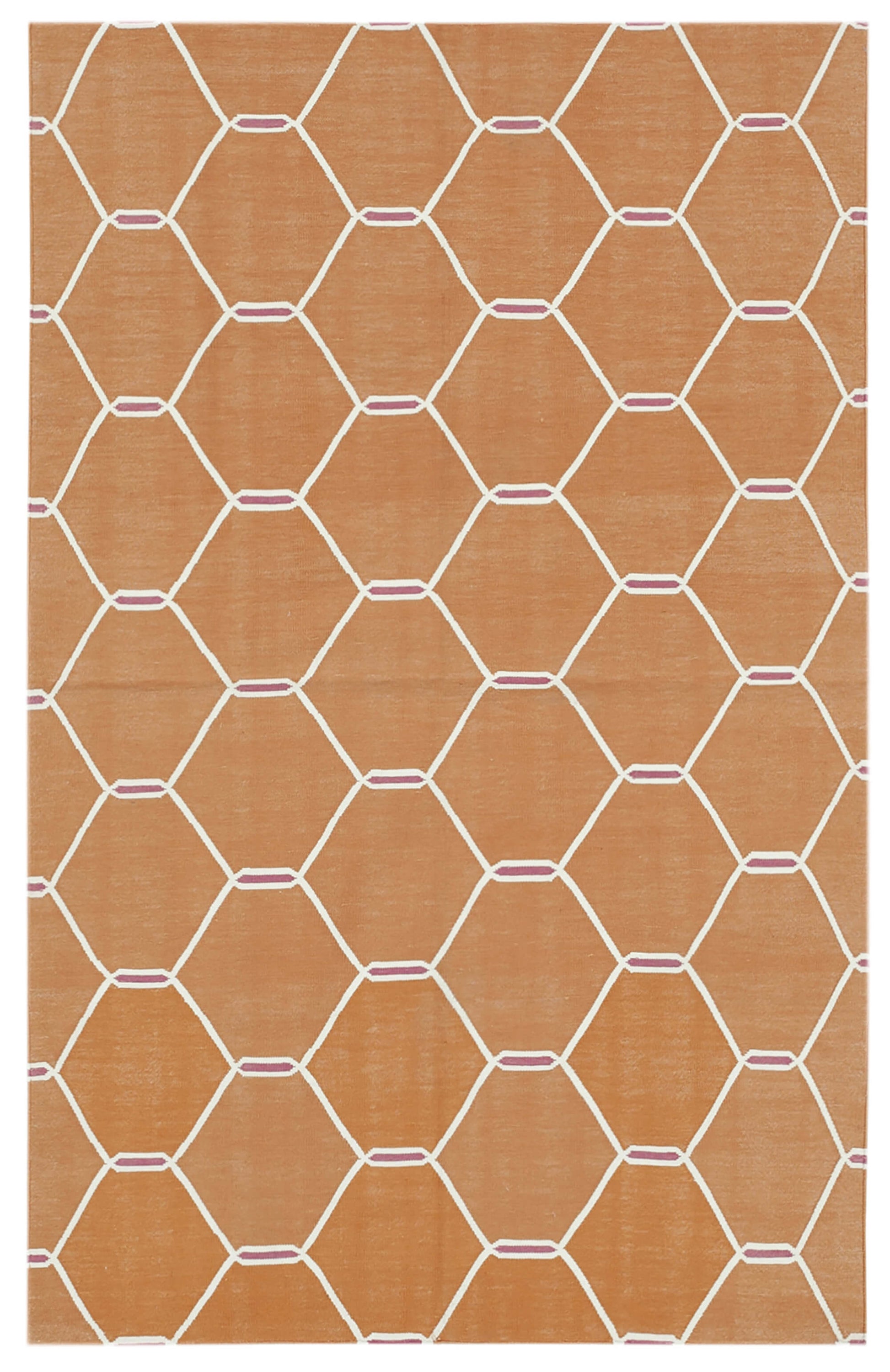 3x5 Orange Dhurrie Rug - 32547