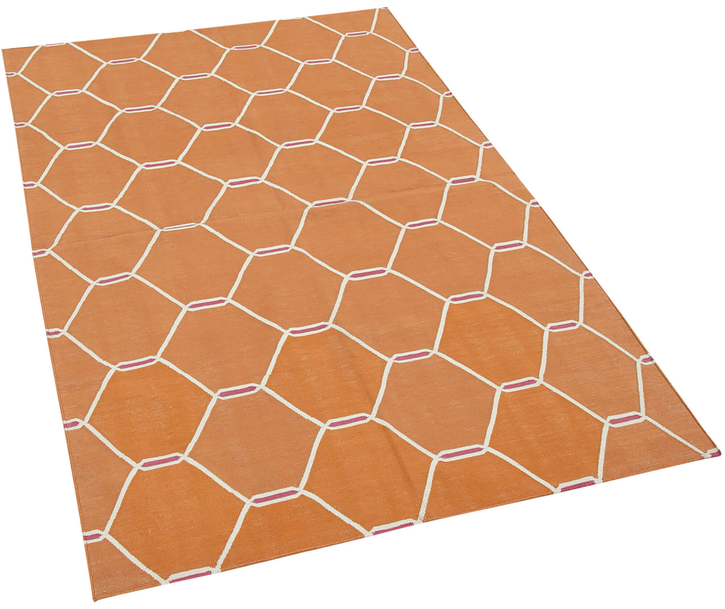 3x5 Orange Dhurrie Rug - 32547