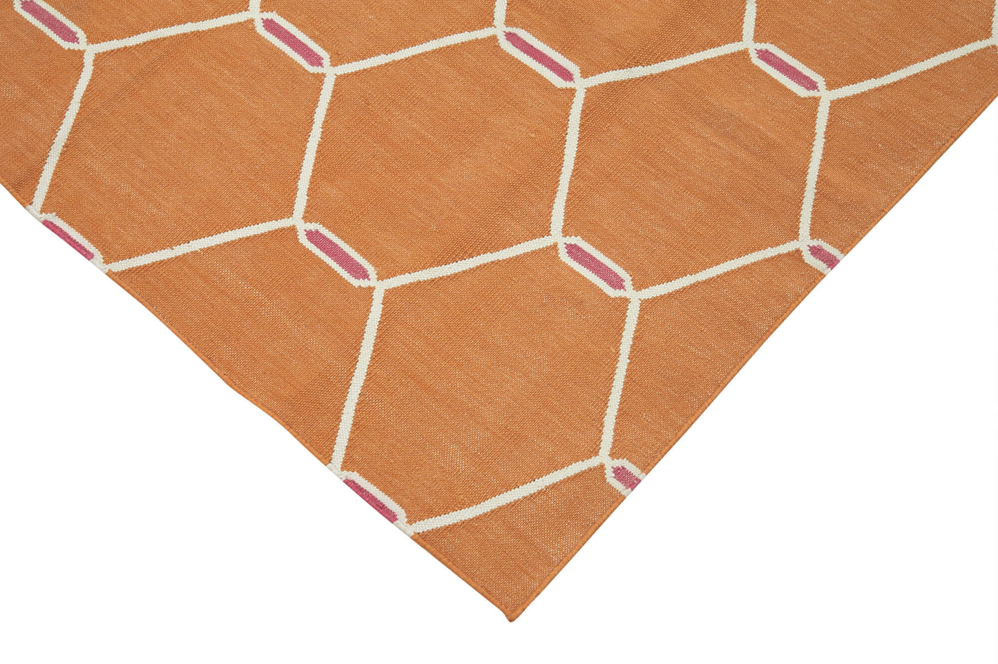 3x5 Orange Dhurrie Rug - 32547