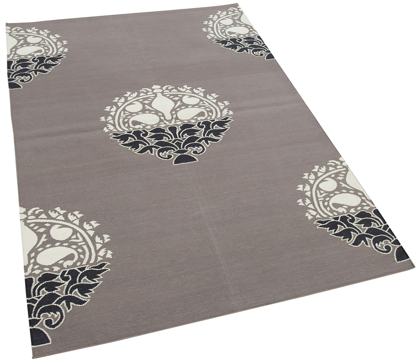 4x5 White Dhurrie Rug - 32553