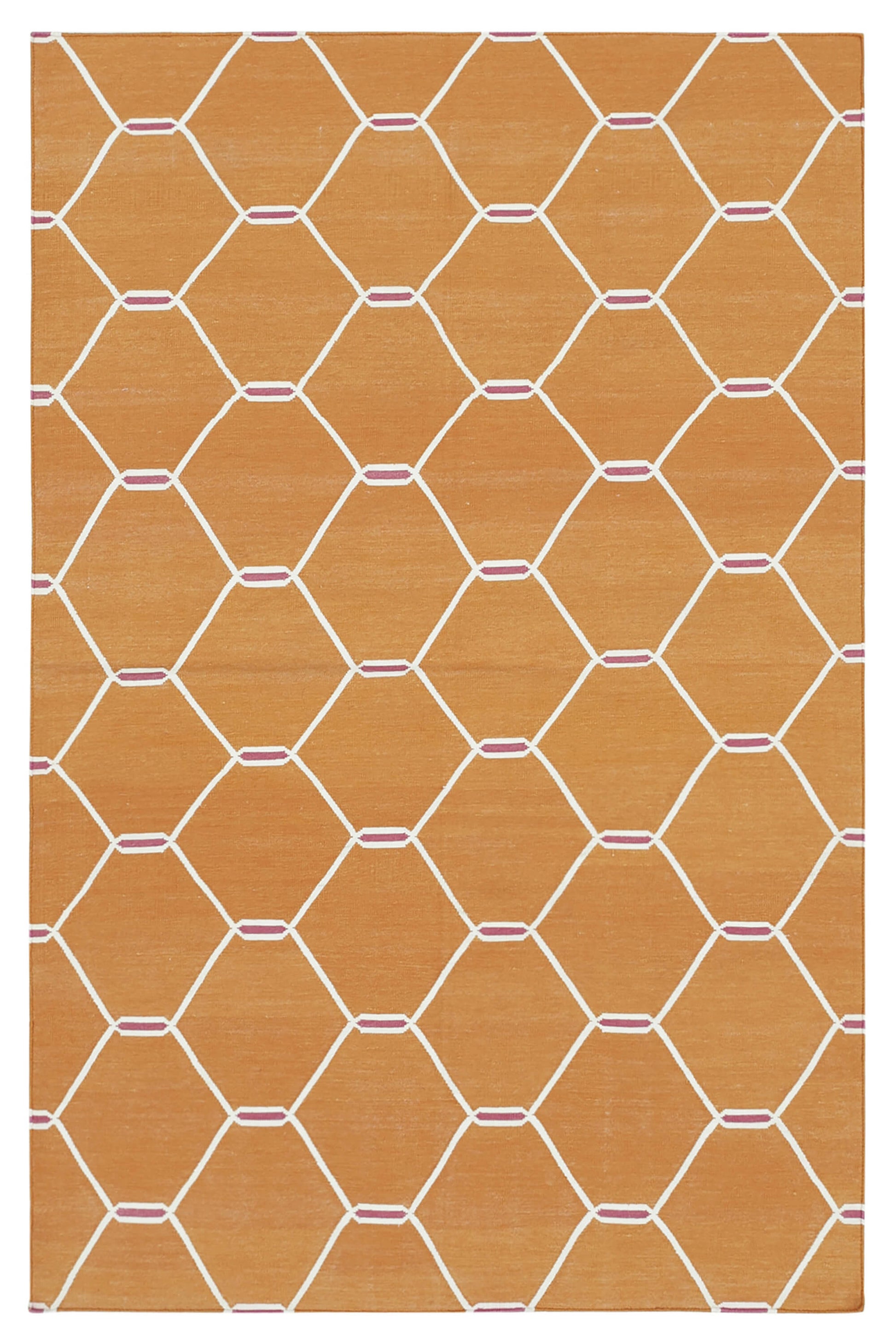 4x6 Orange Dhurrie Rug - 32557