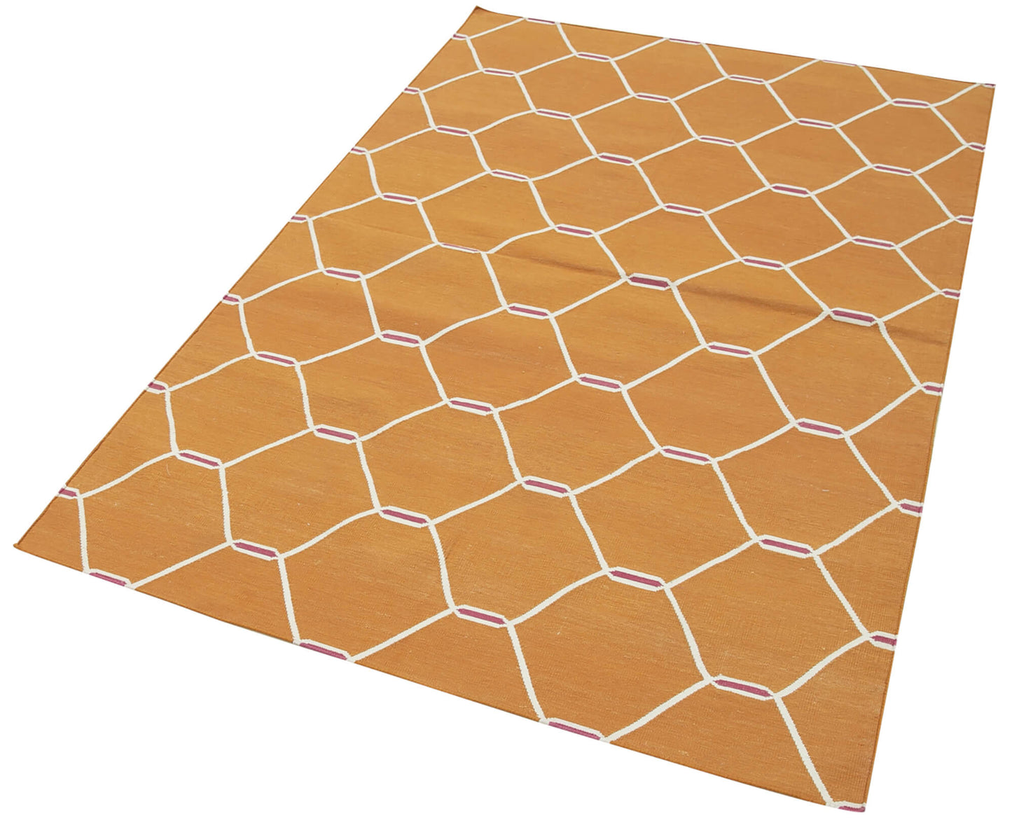 4x6 Orange Dhurrie Rug - 32557