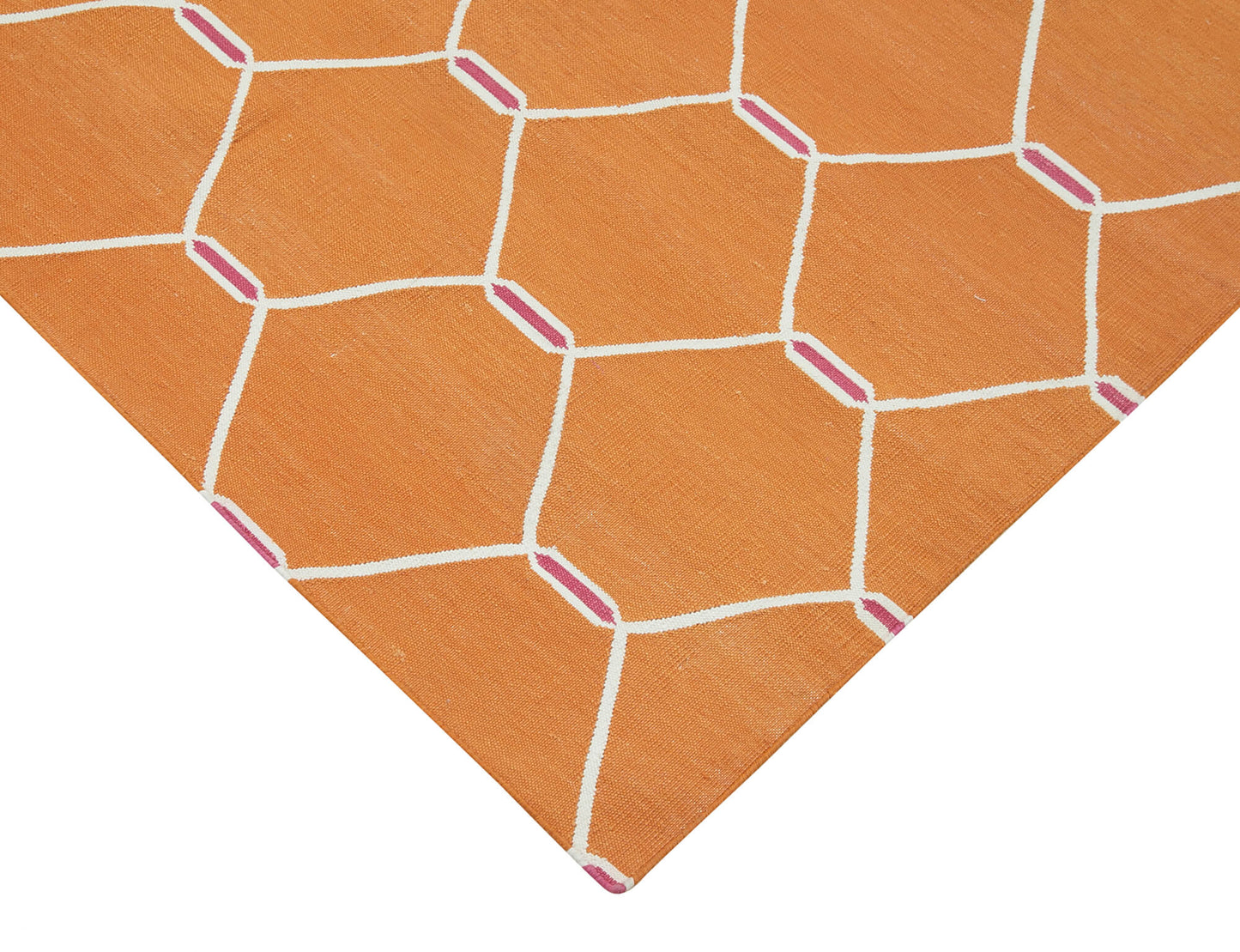 4x6 Orange Dhurrie Rug - 32557