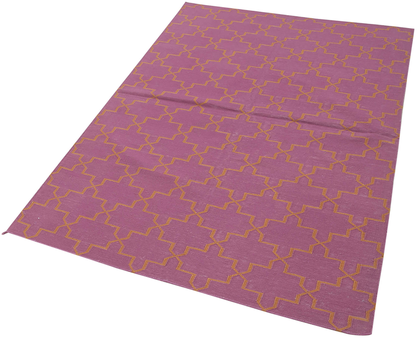 4x5 Fuchsia Dhurrie Rug - 32558