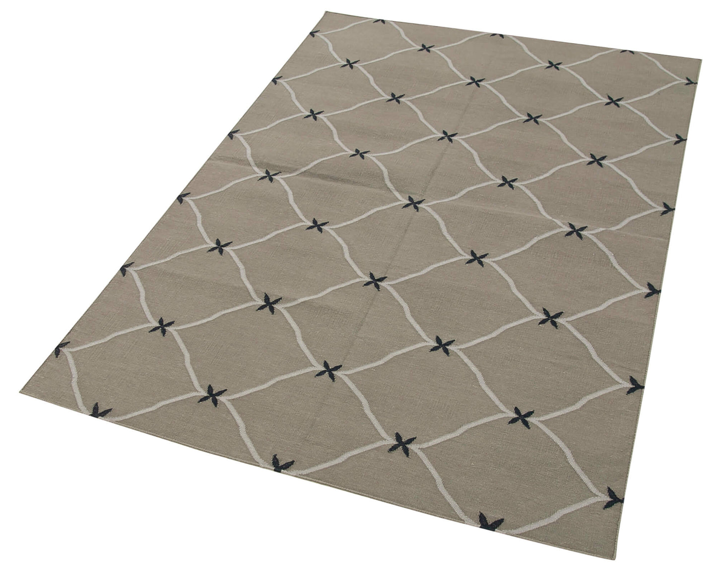 4x5 Grey Dhurrie Rug - 32570