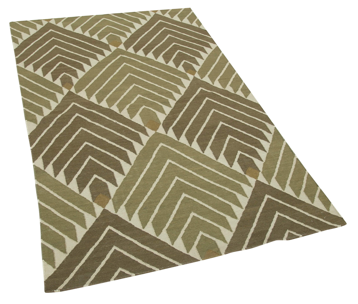 3x6 Green Dhurrie Rug - 32572