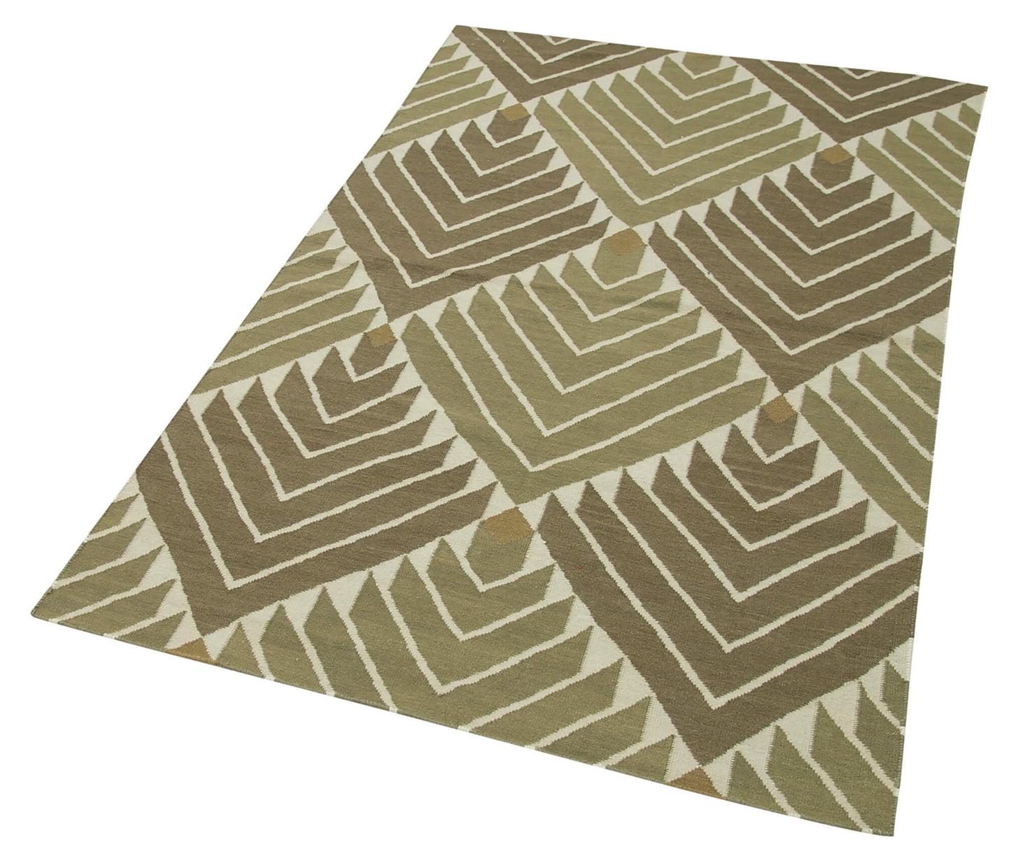 3x6 Green Dhurrie Rug - 32572