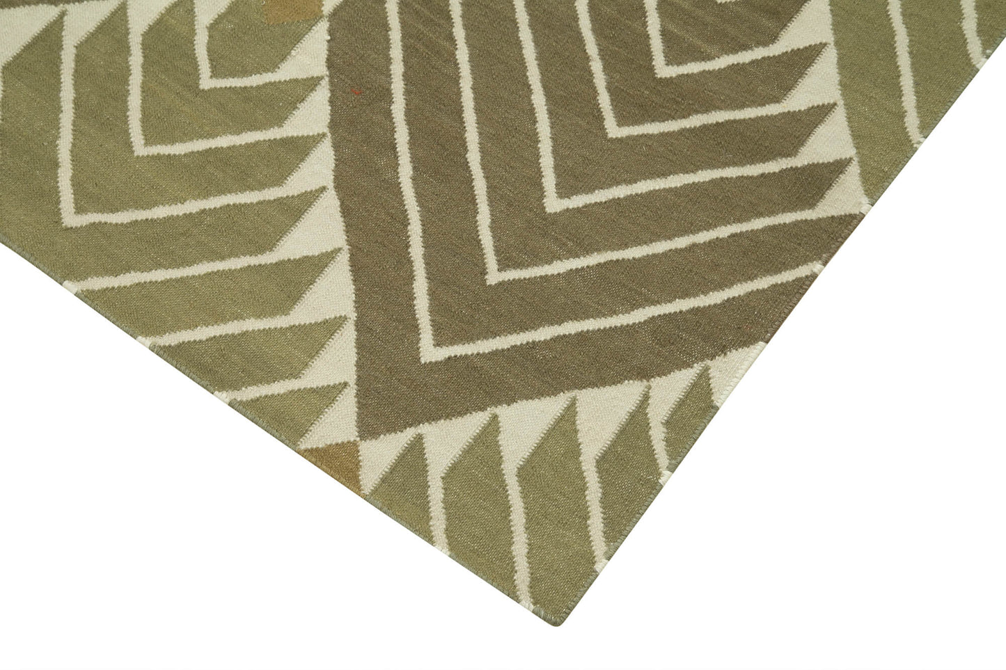 3x6 Green Dhurrie Rug - 32572