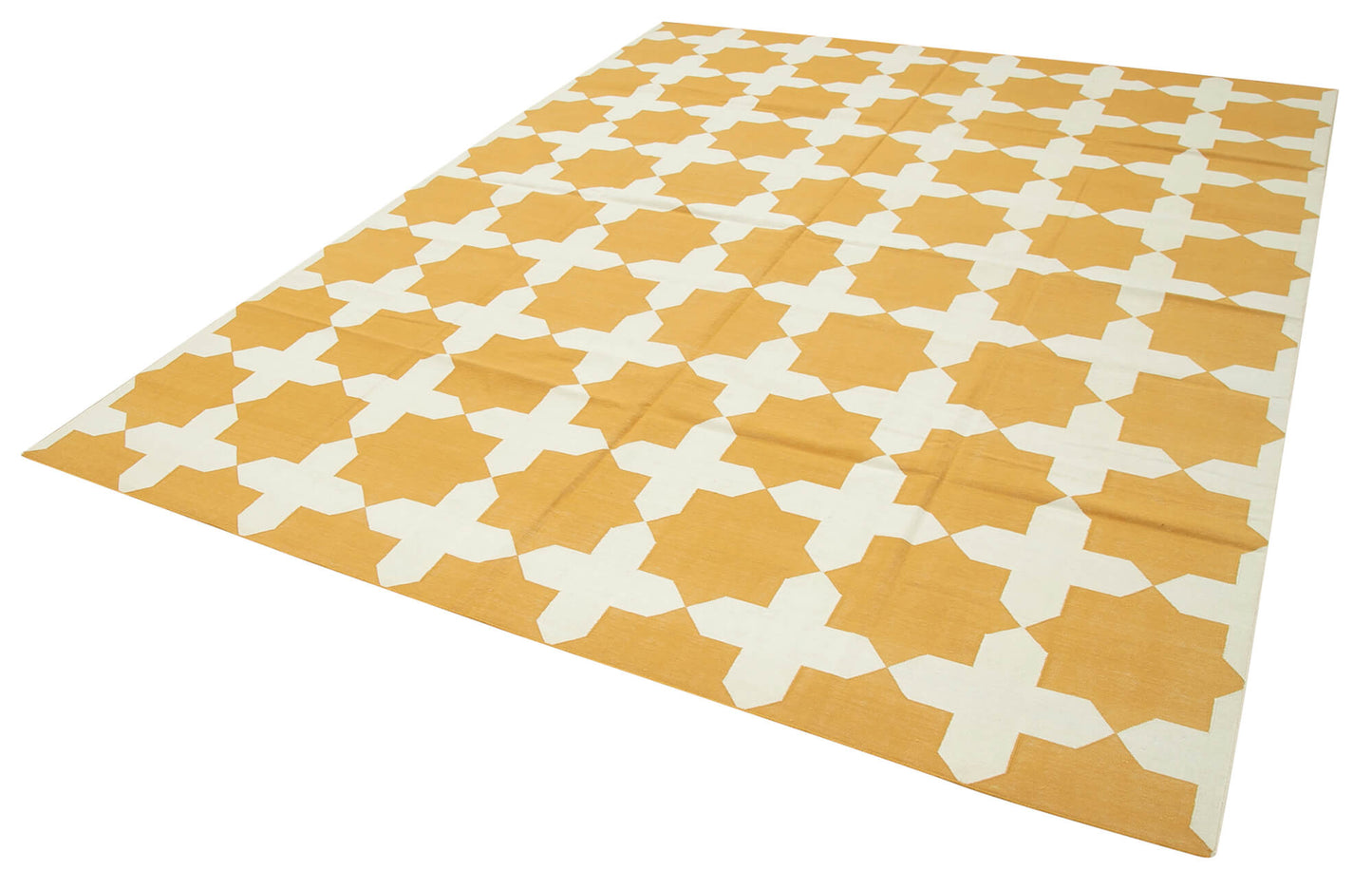 8x10 White Dhurrie Rug - 32583