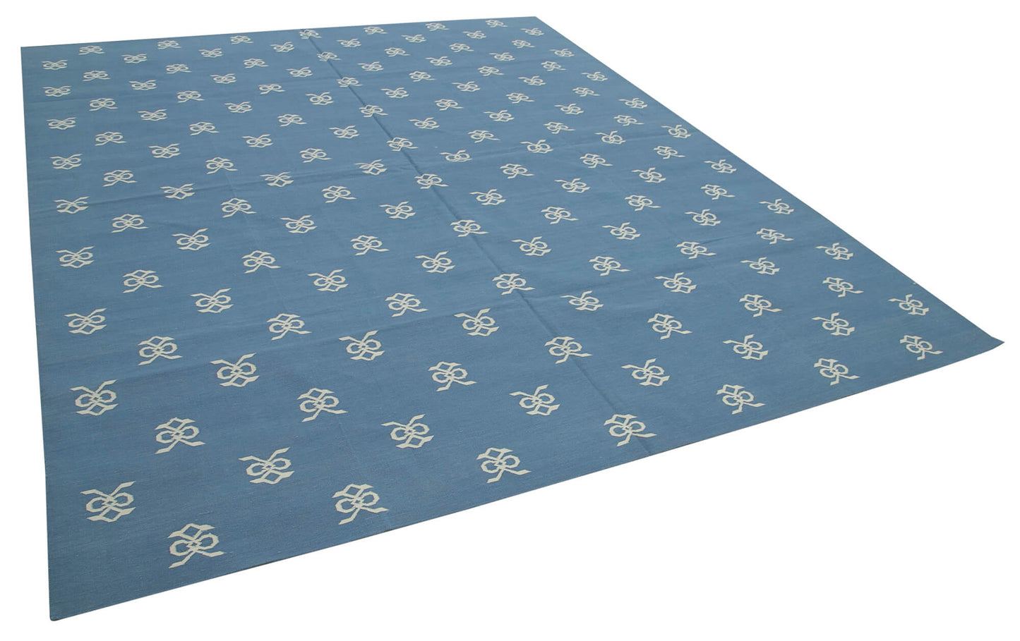 8x10 Blue Dhurrie Rug - 32593