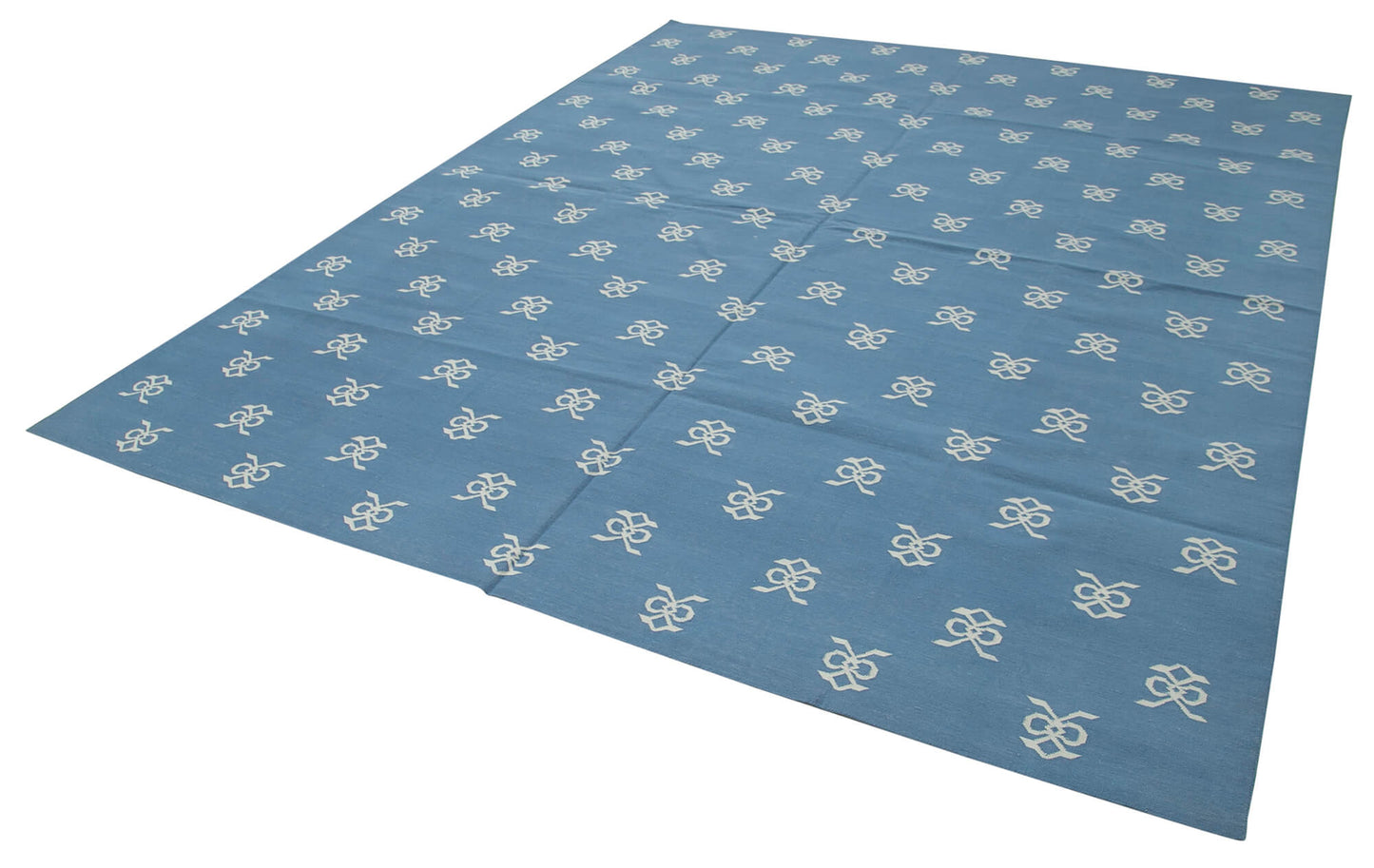 8x10 Blue Dhurrie Rug - 32593