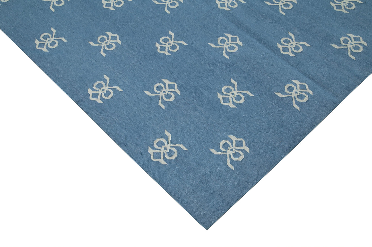 8x10 Blue Dhurrie Rug - 32593