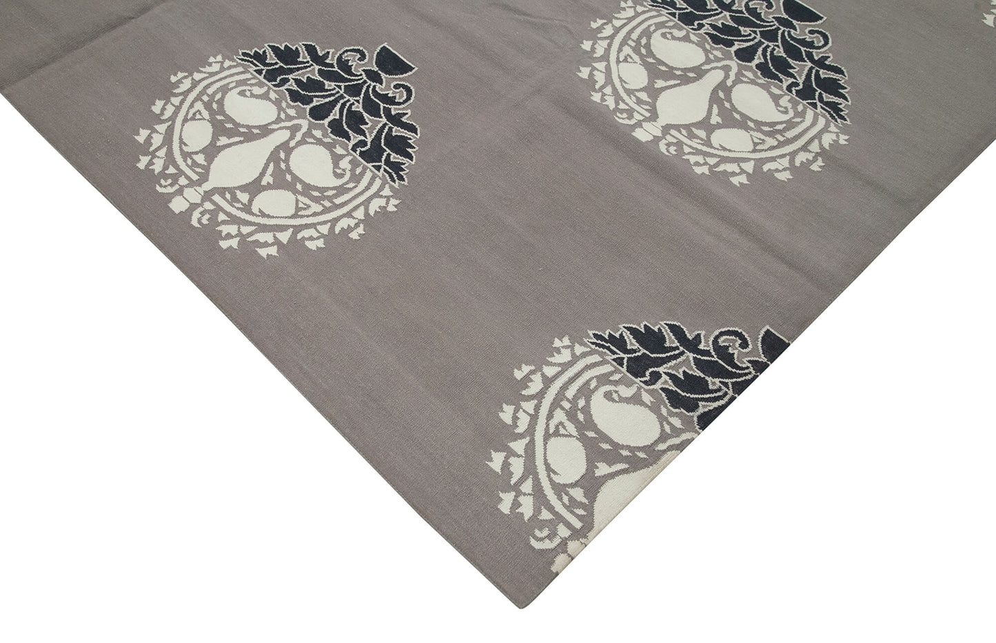 8x10 Grey Dhurrie Rug - 32597