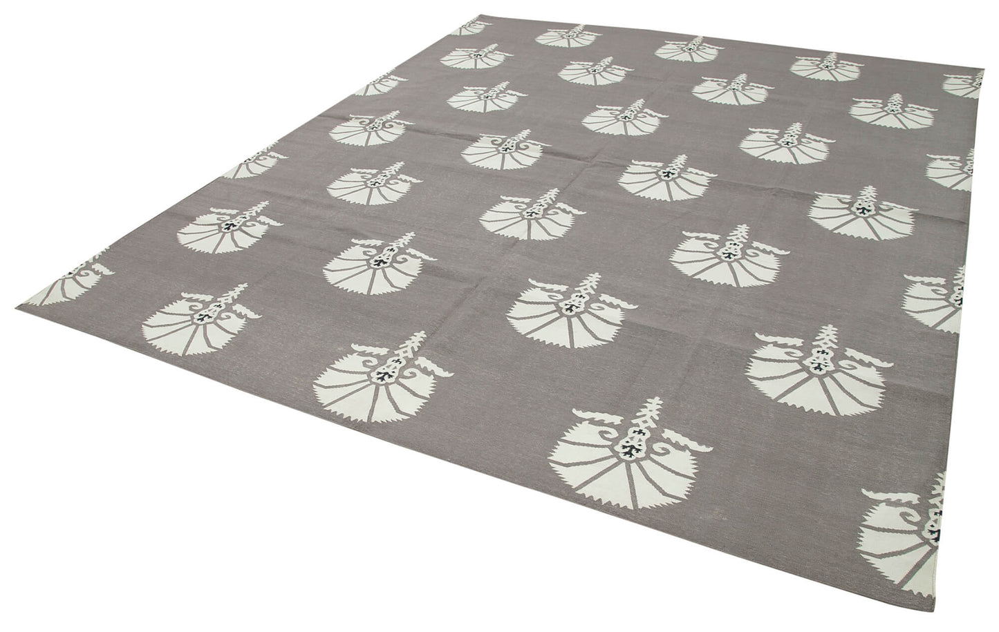 8x10 Grey Dhurrie Rug - 32602