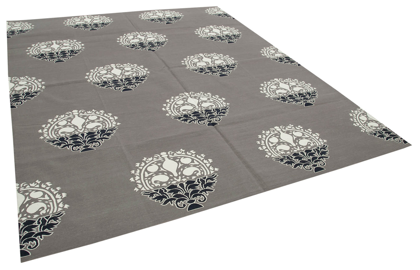 8x10 Grey Dhurrie Rug - 32611