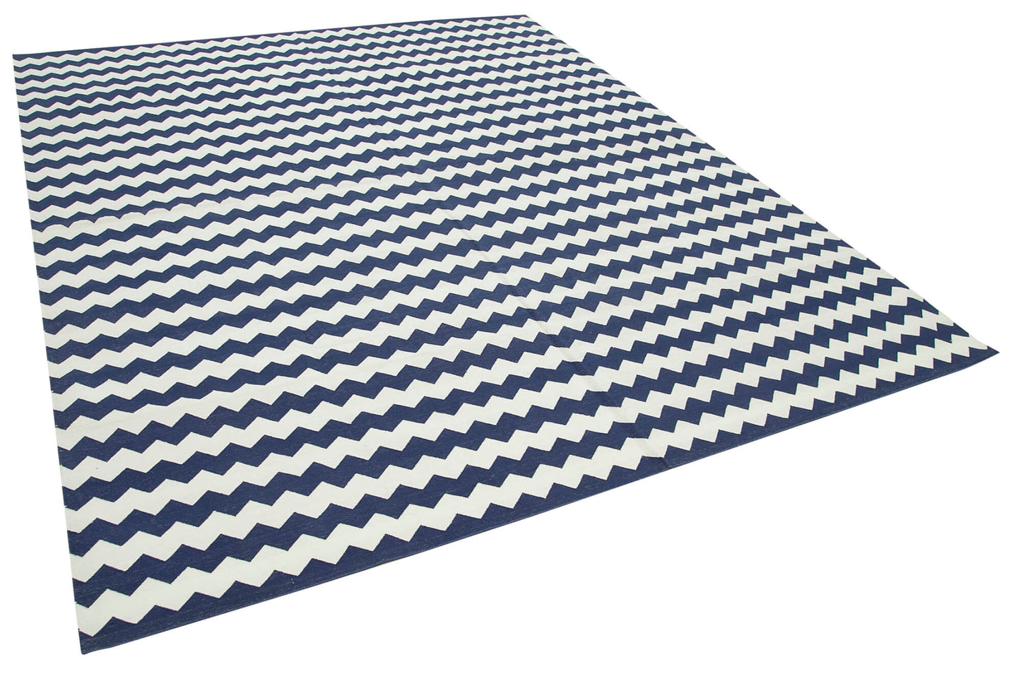 8x10 Blue Dhurrie Rug - 32614