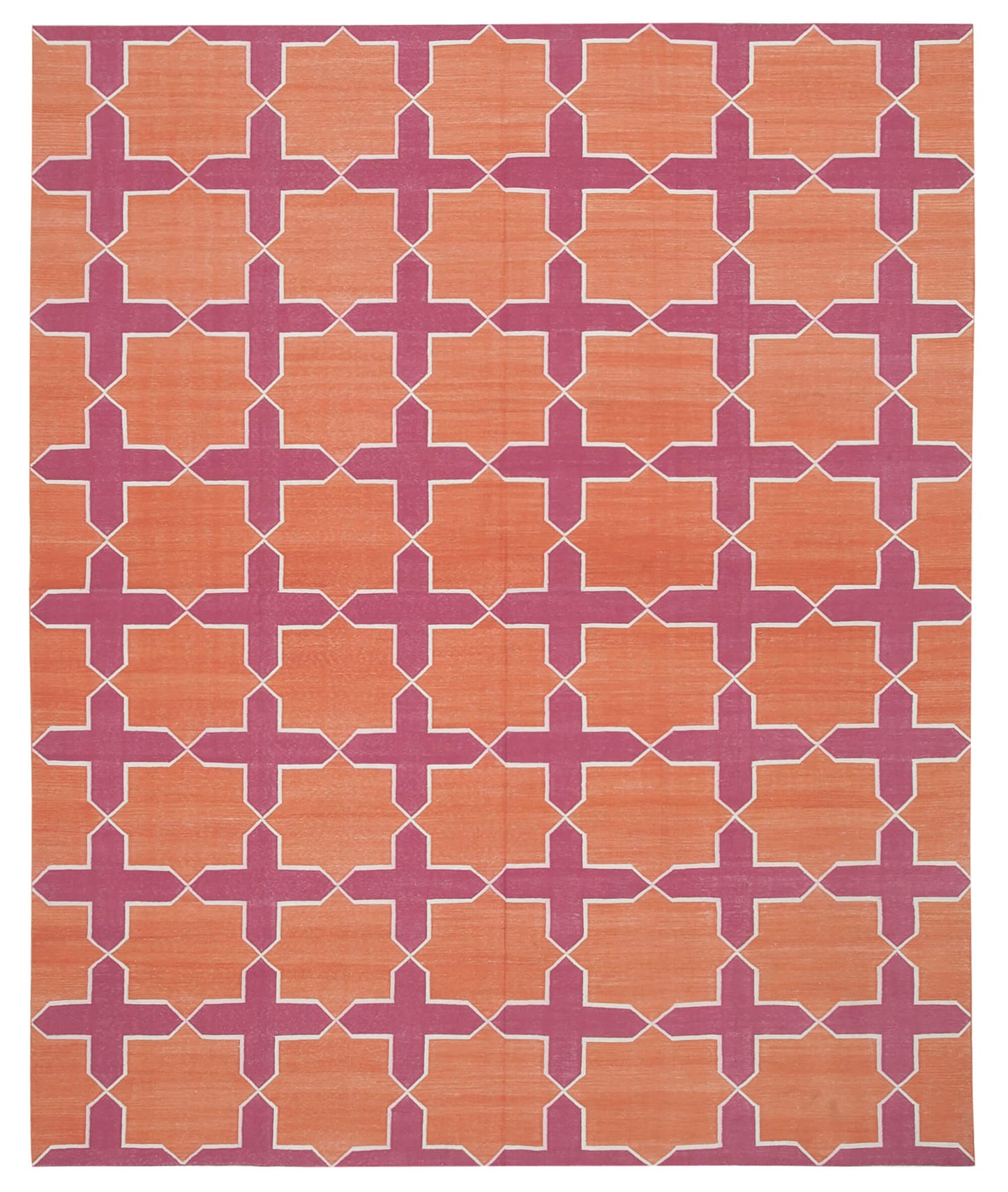 8x10 Orange Dhurrie Rug - 32615