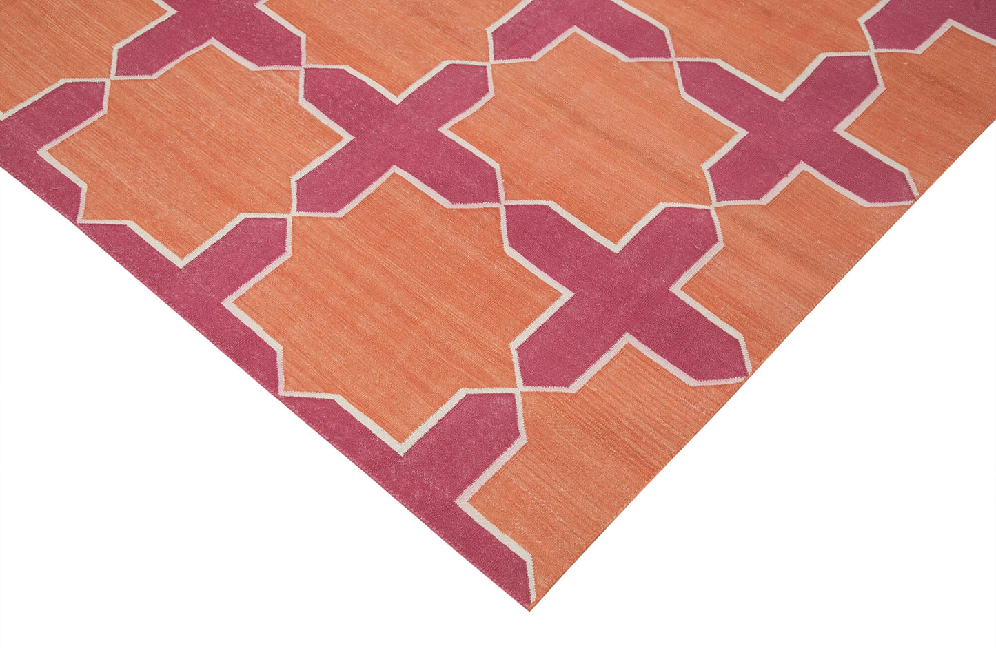 8x10 Orange Dhurrie Rug - 32615