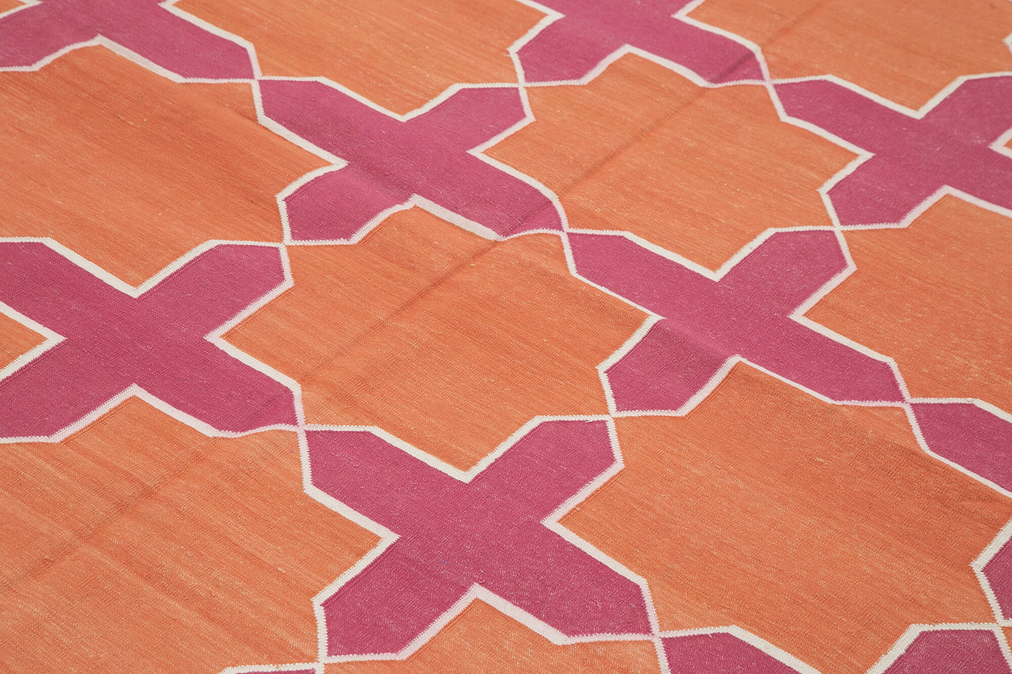 8x10 Orange Dhurrie Rug - 32615