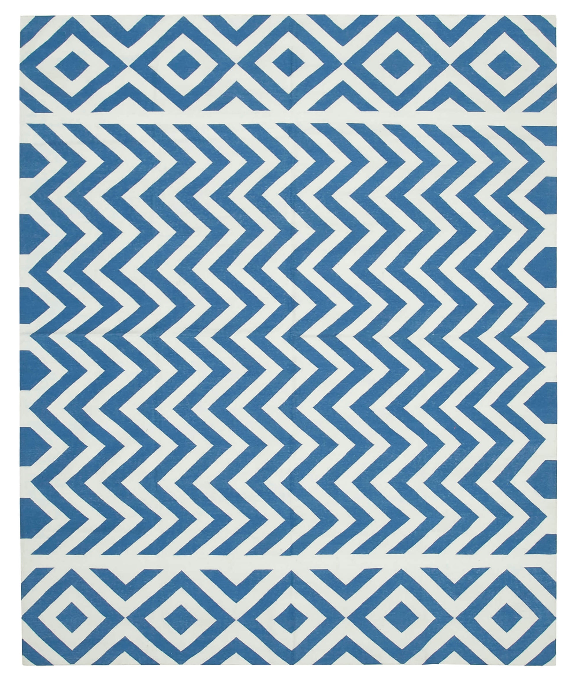 8x10 Blue Dhurrie Rug - 32627