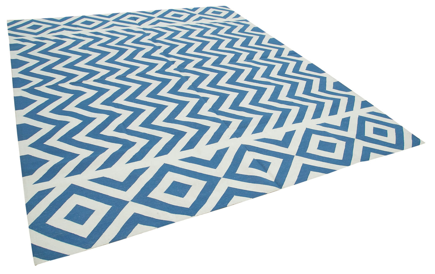 8x10 Blue Dhurrie Rug - 32627