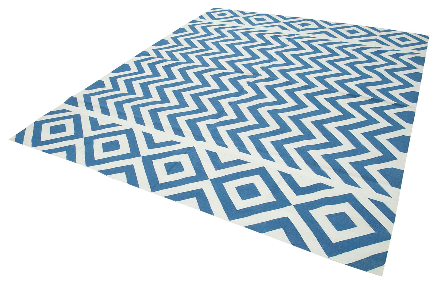 8x10 Blue Dhurrie Rug - 32627