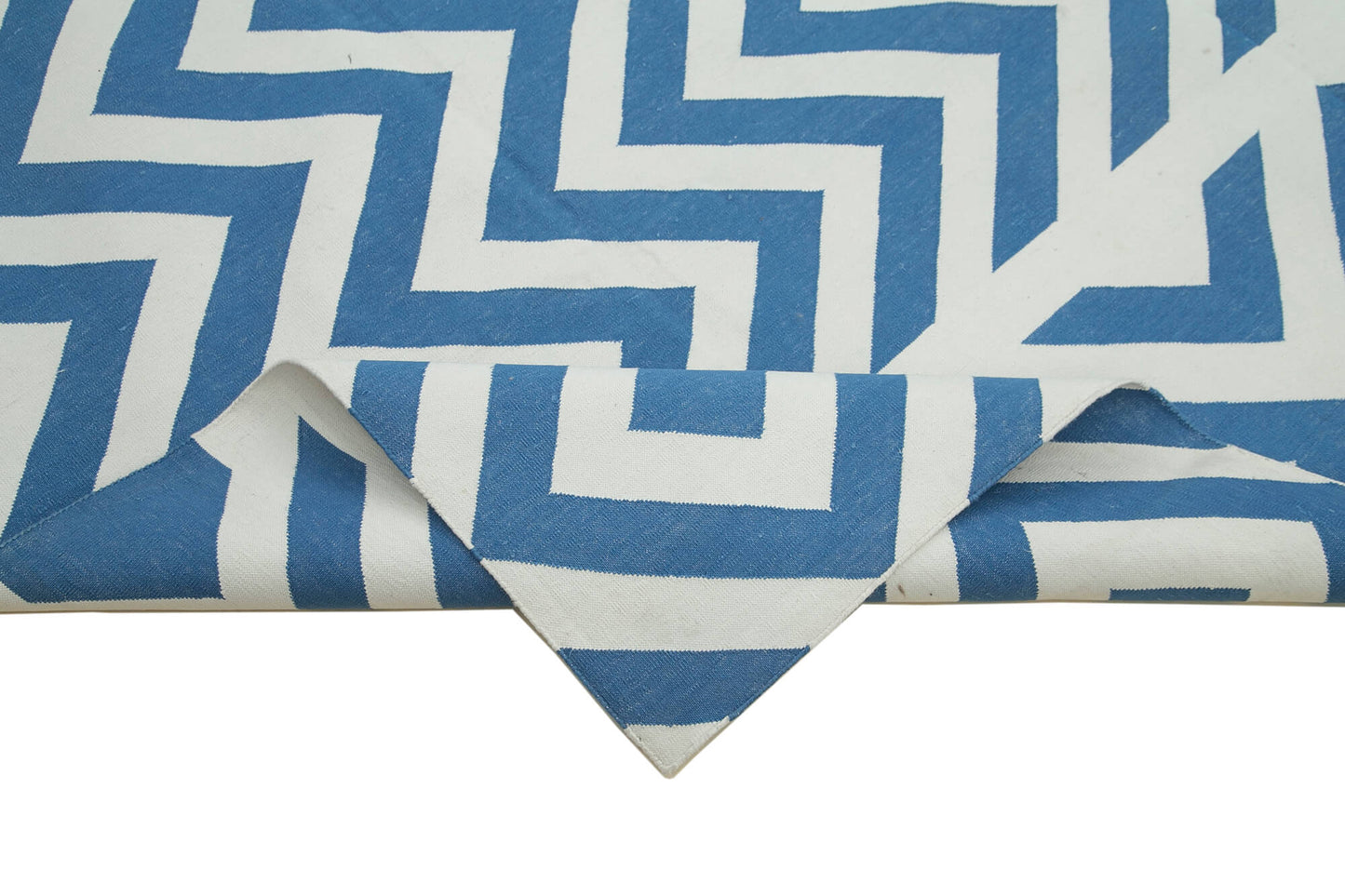 8x10 Blue Dhurrie Rug - 32627