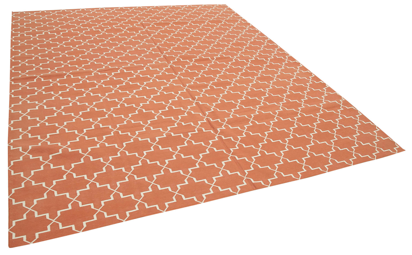 8x10 Orange Dhurrie Rug - 32632