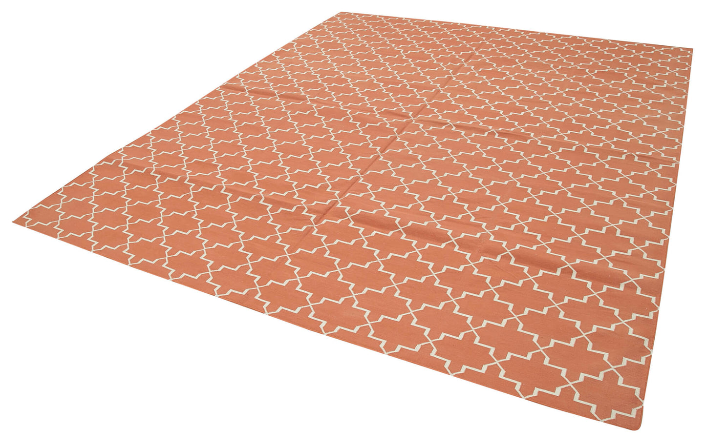 8x10 Orange Dhurrie Rug - 32632