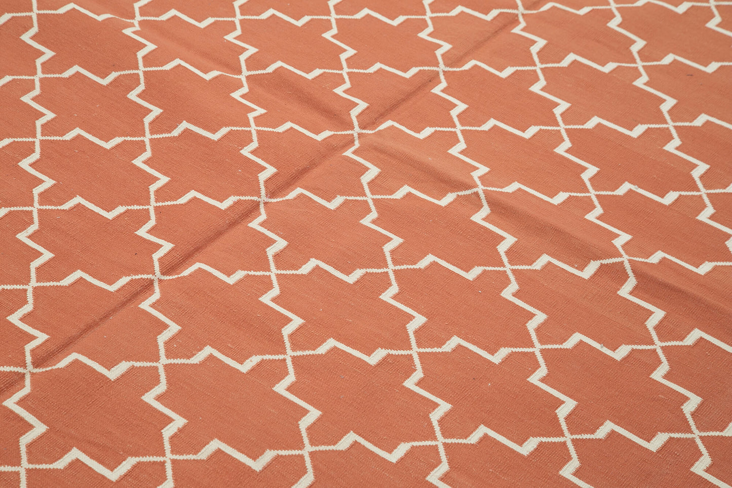 8x10 Orange Dhurrie Rug - 32632