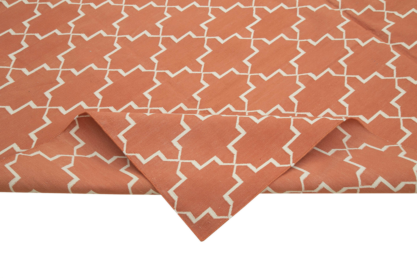 8x10 Orange Dhurrie Rug - 32632