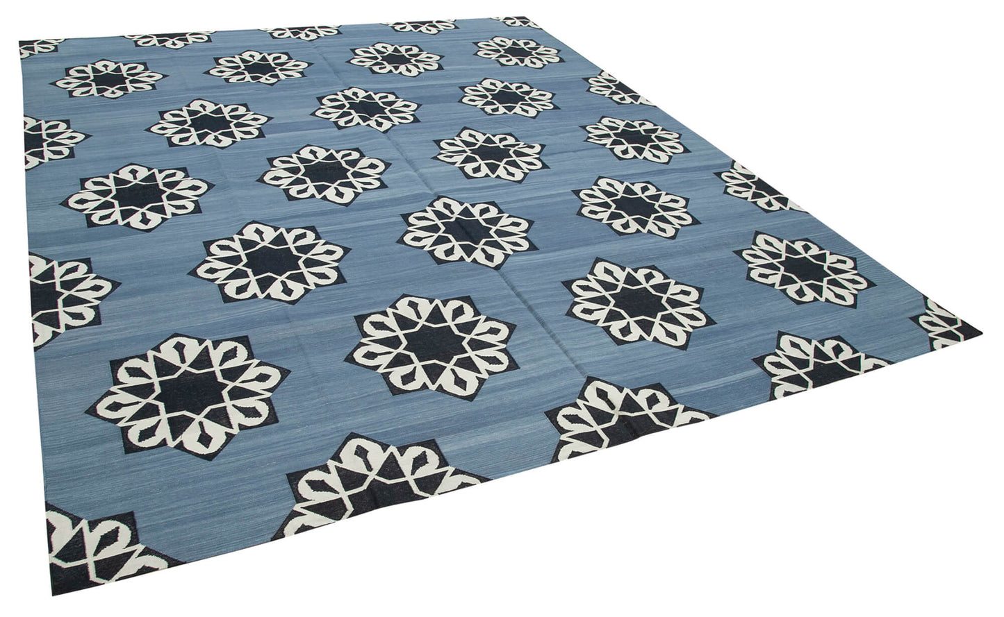 8x10 Blue Dhurrie Rug - 32637