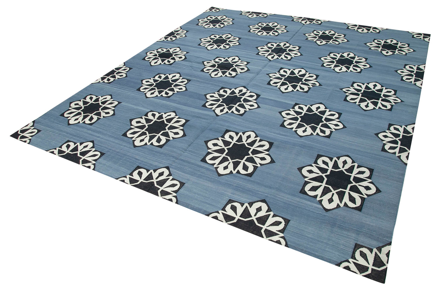 8x10 Blue Dhurrie Rug - 32637