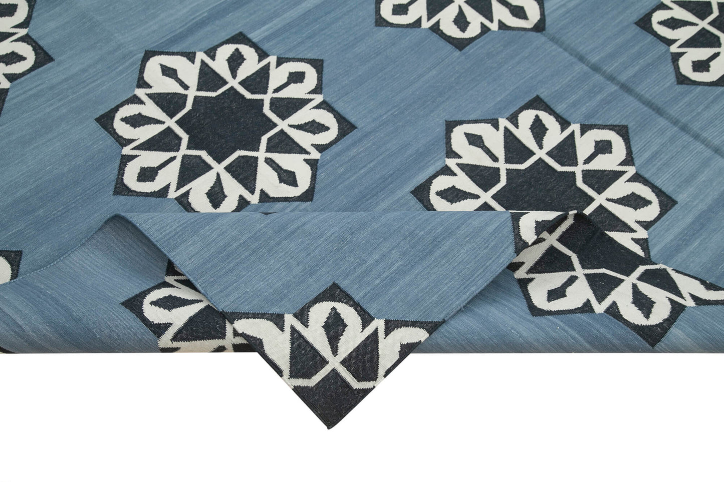 8x10 Blue Dhurrie Rug - 32637