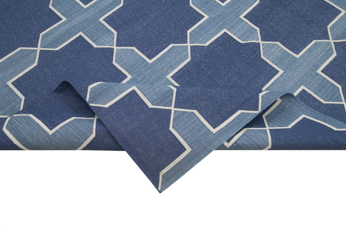 8x10 Blue Dhurrie Rug - 32639