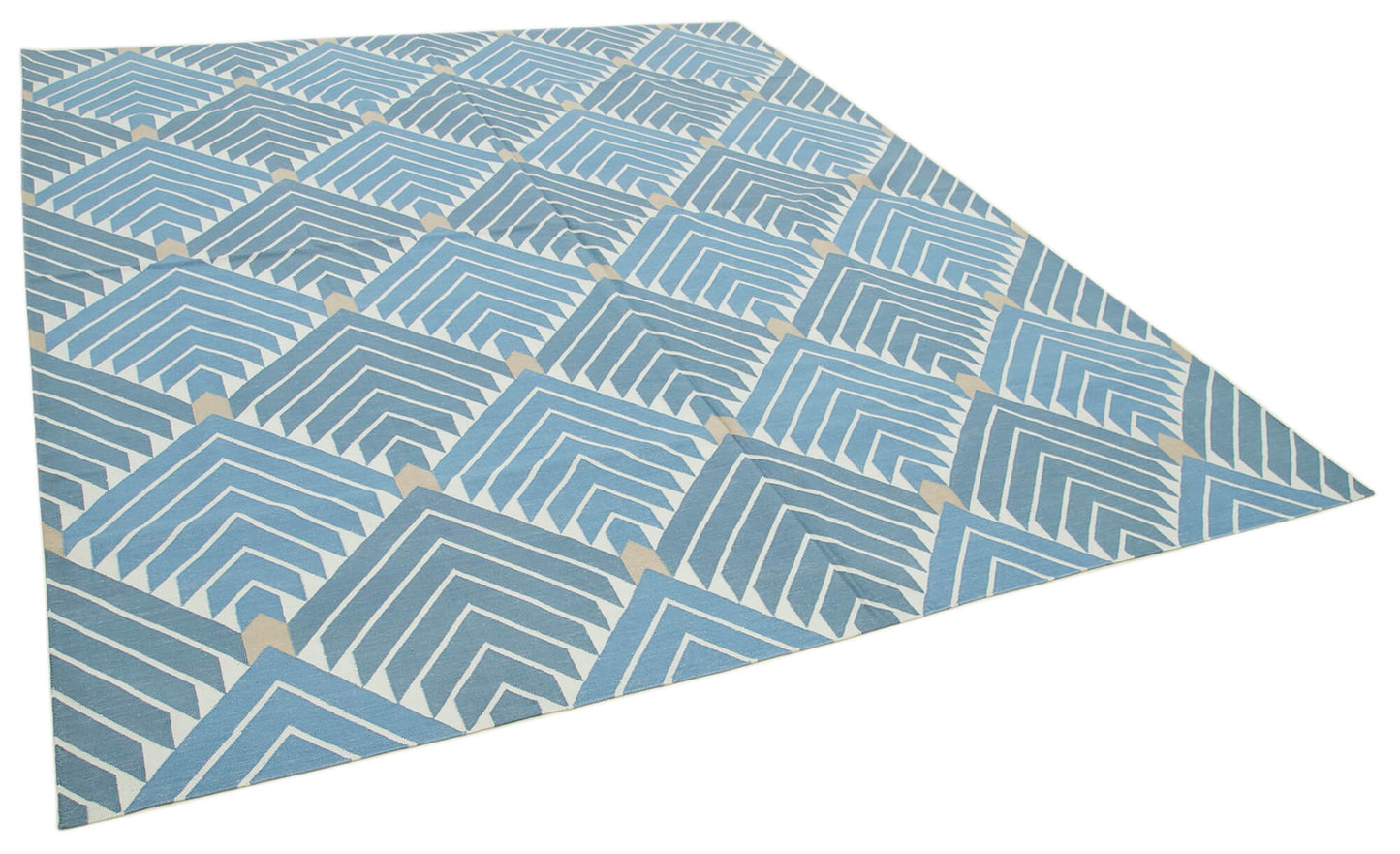 8x10 Blue Dhurrie Rug - 32642