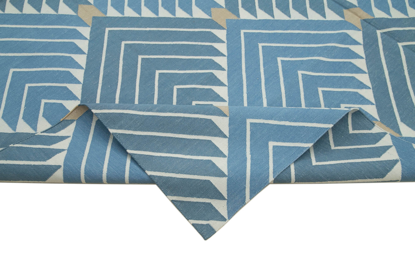 8x10 Blue Dhurrie Rug - 32642