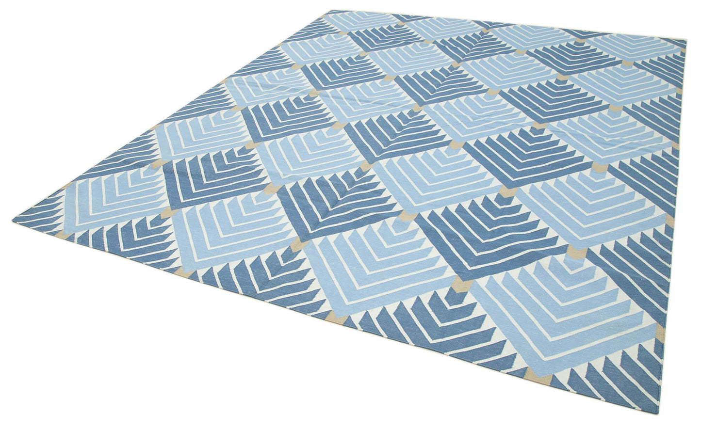 8x10 Blue Dhurrie Rug - 32643