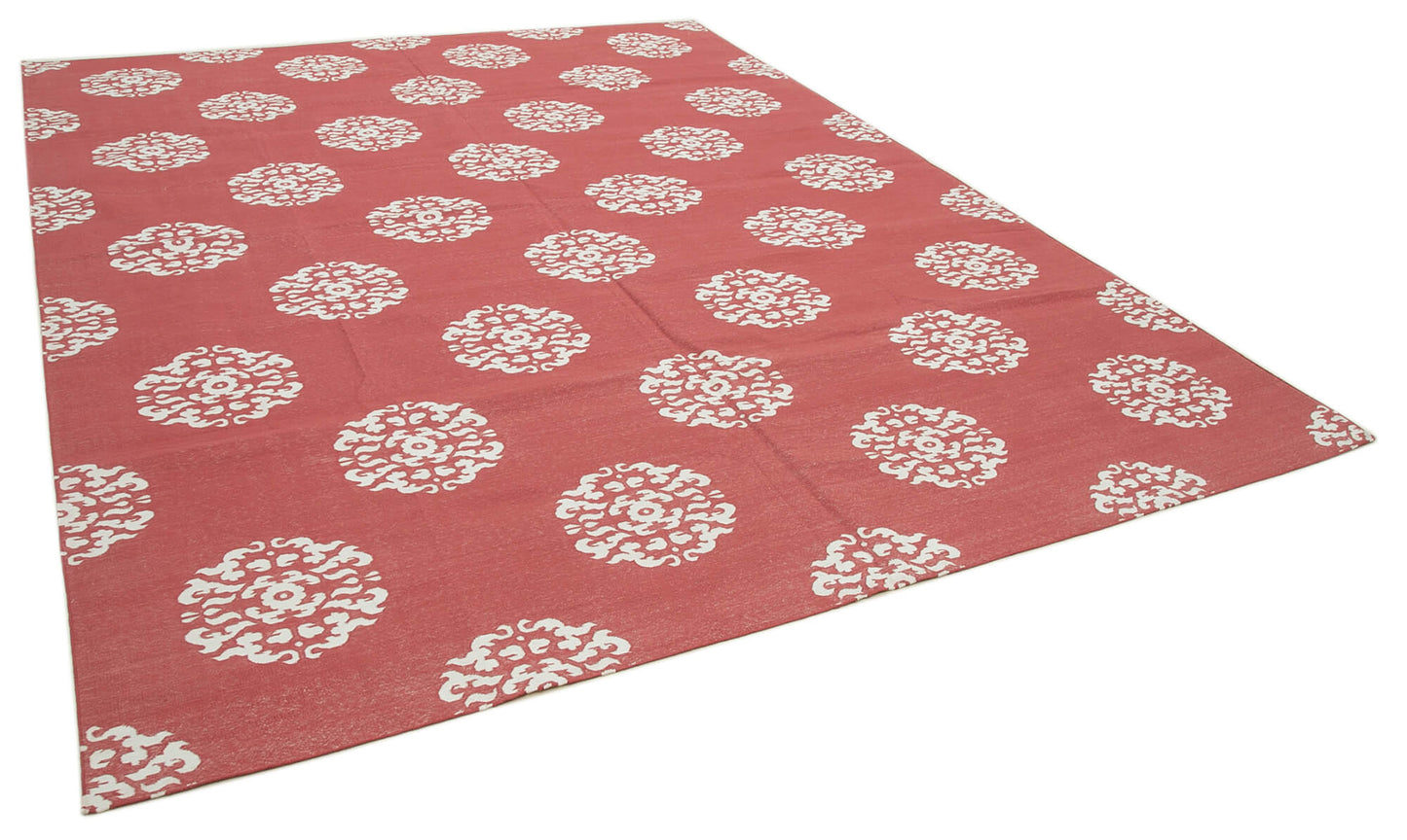 9x12 Red Dhurrie Rug - 32662