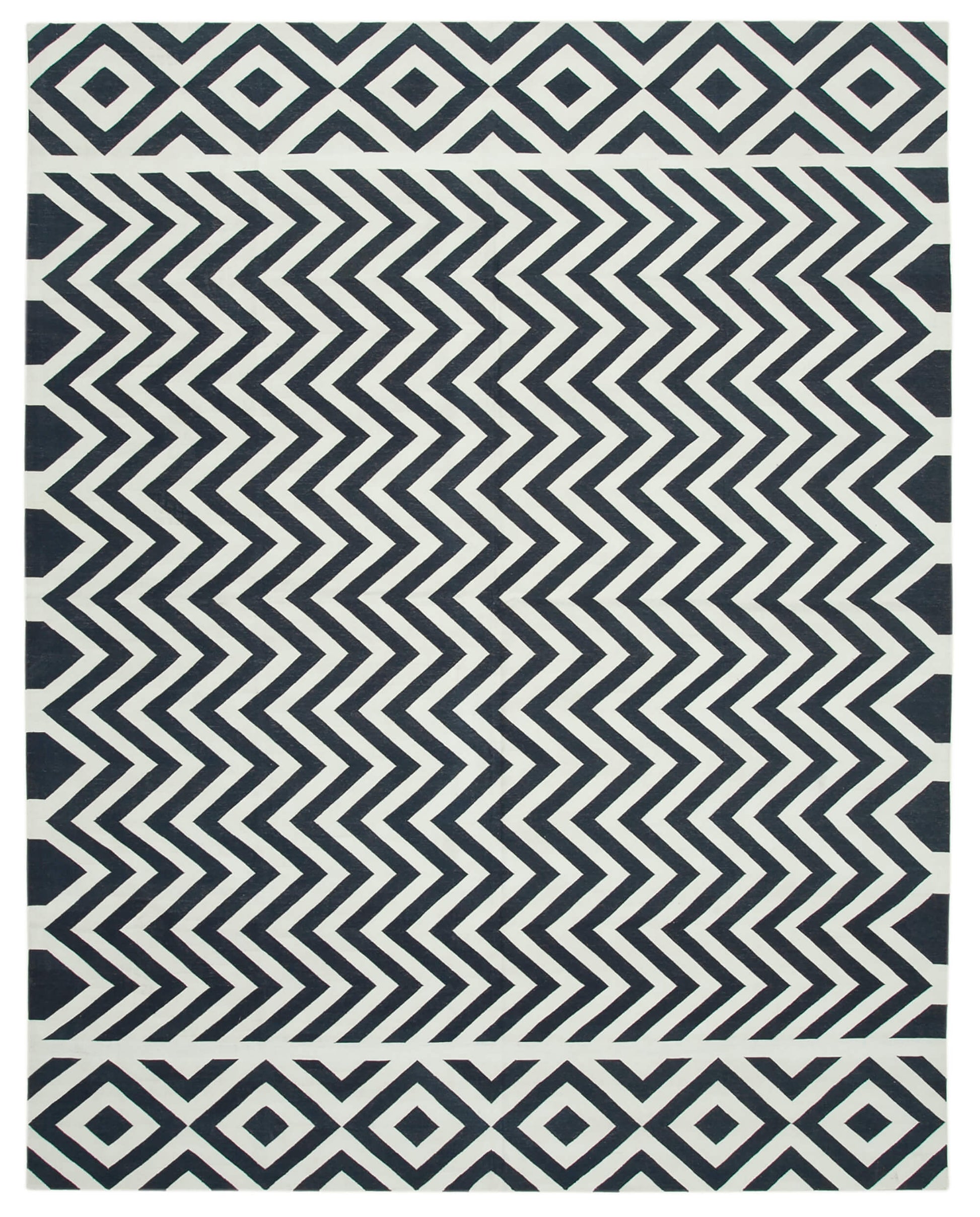 9x12 Black Dhurrie Rug - 32665